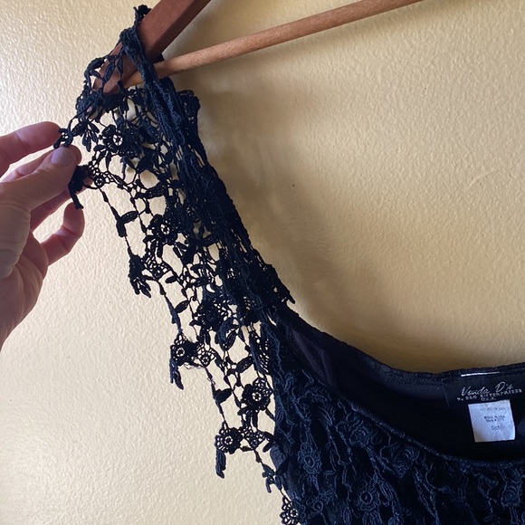 Vintage 90s Black Lace Stevie Nicks Dress sz S/M - Picture 2 of 5